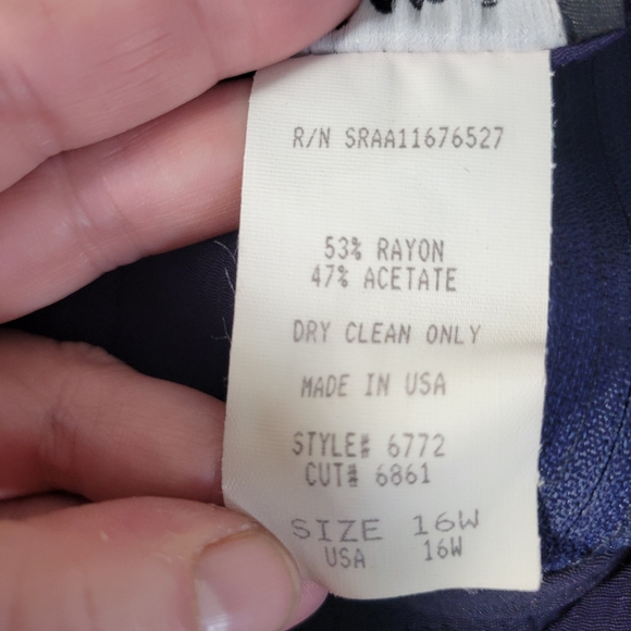 Vintage Chez California By Tandy Navy 2 Piece Made In the USA Size 16W - Picture 9 of 12